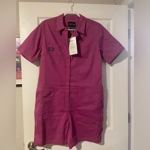 Wildfang short coveralls in Orchid, limited edition, large, brand new